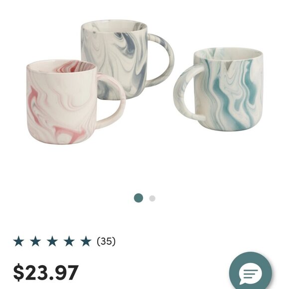 Pair of World Market Marble Swirl Mugs - Picture 4 of 4